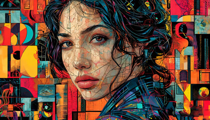 Psychedelische Abstraktion Paraphrasierung der richtigen Worte 16х9. Hintergrund f&uuml;r das Design 2.