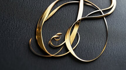 Elegant gold swirls on dark background.
