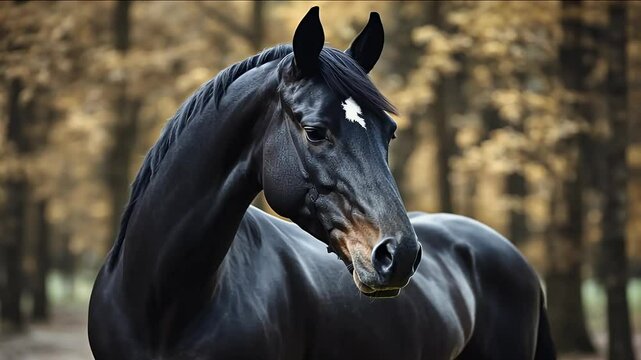 portrait beautiful black horse animal farm nature wild summer meadow grey olated mammal equestrian beauty sky running andalusian