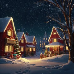 Fototapeta premium Christmas night in the city
