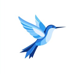 Obraz premium Abstract blue hummingbird in flight.