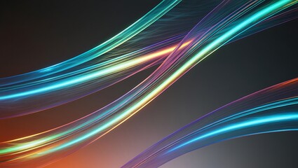 Abstract colorful 3d lines background. Generative Ai.