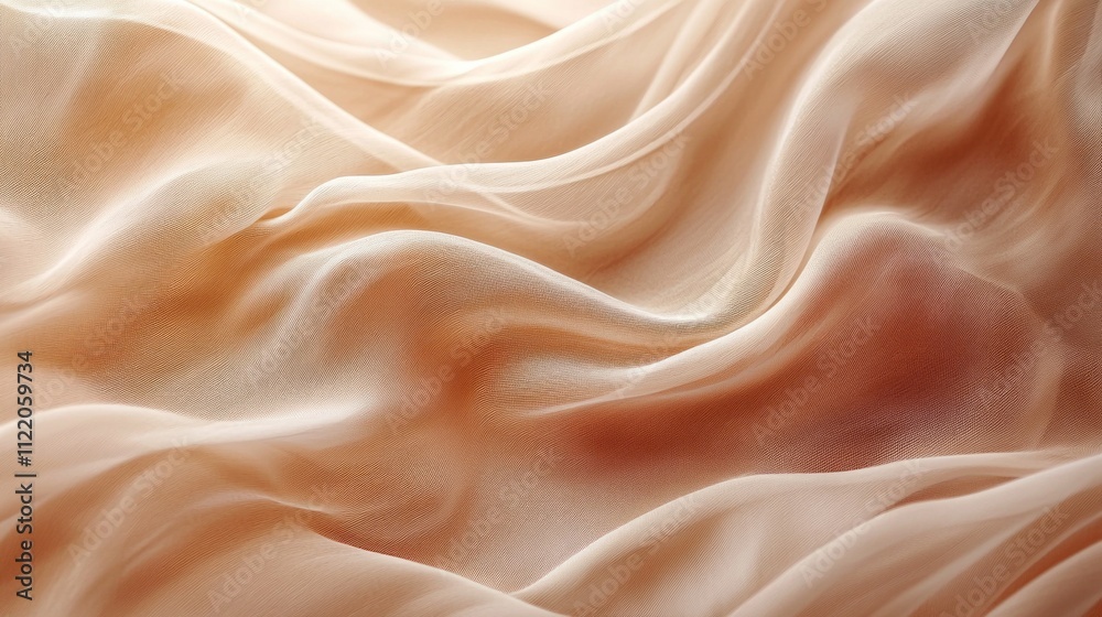 Poster delicate fabric in trendy mocha color flows and folds, radiating warmth and tranquility in an artist