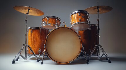 Realistic drums on a white background
