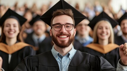 Fototapeta premium University campus graduation a joyful celebration of student achievements