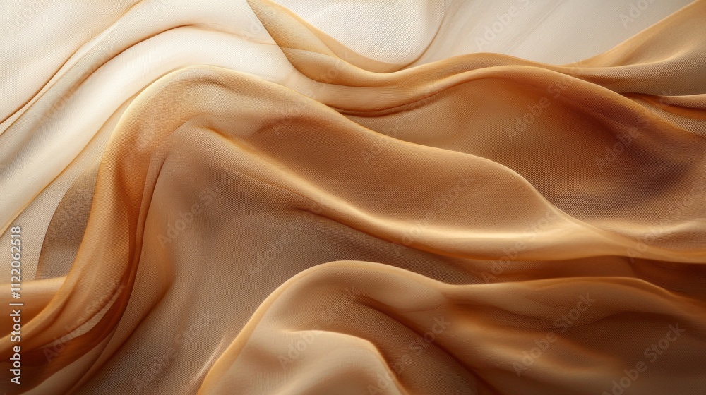 Poster soft mocha hues create an elegant dance of fabric, showcasing smooth textures and gentle curves in a