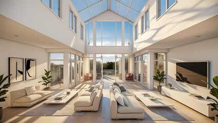 Fototapeta premium Bright interior in a modern style . 3D render