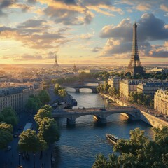 Obraz premium Travel the world monument concept, panoramic view