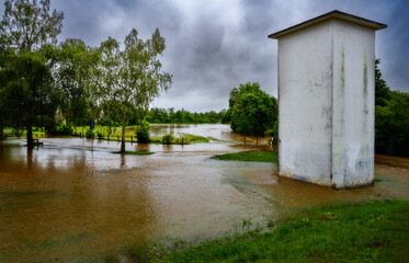 Flooded landscape in Schrobenhausen