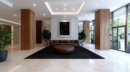 Sleek Modern Office Design Featuring White Square LED Downlights, Suspended Ceiling Tiles, and High Ceilings for a Contemporary Look
