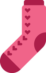 Pink sock adorned with playful hearts, symbolizing love and affection, creating a cozy and warm vibe, ideal for celebrating valentine s day and expressing romantic feelings