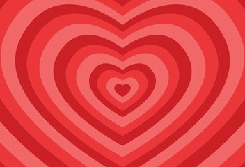 Heart Burst Background. Valentine's Day Concentric Background.