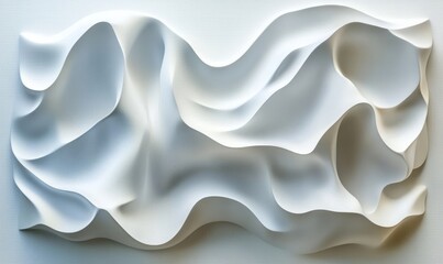 Obraz premium 3D Abstract White Background, Generative AI