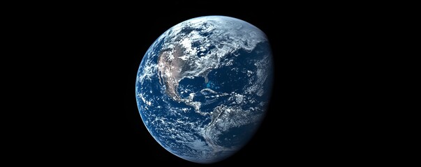 Obraz premium Blue Planet Earth From Space, Generative AI