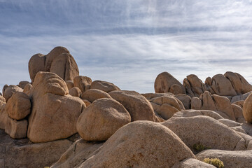 Weathered Granitic Rocks. White Tank Quartz Monzonite. White Tank Campground，Joshua Tree National Park, California geology. Mojave Desert