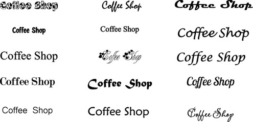 vector text Coffee Shop, illustration,  graphic, vector, design, cup, mug, vintage, cafe, sign, sketch, lettering, 