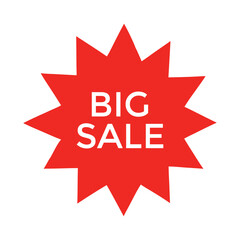Big sale red sticker vector design