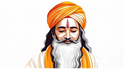 Naklejka premium vector illustration of Guru Ravidass Jayanti.