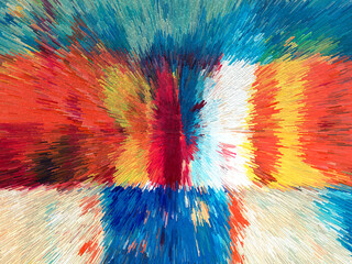 Fototapeta premium Abstract 3D Pixel Burst – Modern Multicolor Artwork with Dynamic Radiant Design