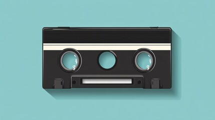 Fototapeta premium Retro vintage style nostalgic design tape cassette, with memories background wallpaper AI generated image