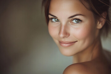 Fototapeta premium Portrait of a smiling woman with captivating eyes
