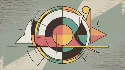 Mid-century abstract contemporary aesthetic background design set with geometric balance shapes. Abstract Art Design for prints, covers, wallpapers, wall art. Vector illustration