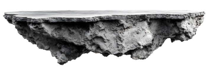 A large rock is floating in the air