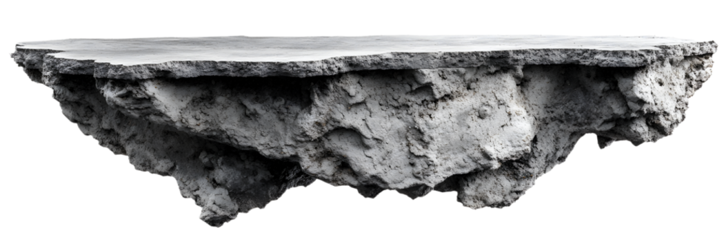 A large rock is floating in the air