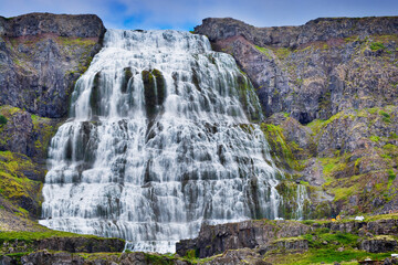 Dynjandi, also known as Fjallfoss - waterfall in Arnarfjörður in the Westfjords region of Iceland