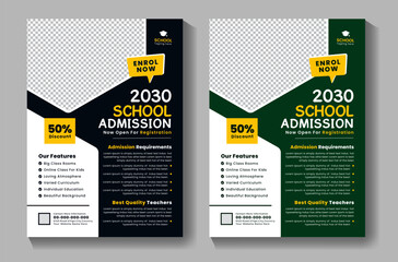 School Education Admission Flyer Design Banner Template