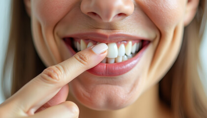 Naklejka premium Closeup of a happy woman's smile