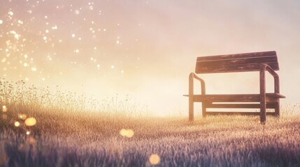 A wooden bench in the park.