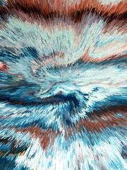 Obraz premium Abstract 3D Pixel Burst – Modern Multicolor Artwork with Dynamic Radiant Design