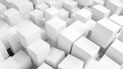 Fototapeta premium Abstract white cubes in a dynamic layout