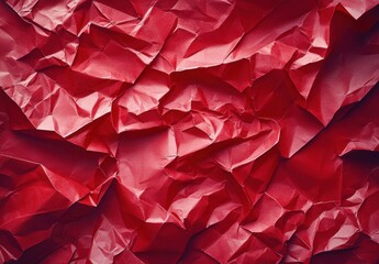 Naklejka premium Textured Red Crumpled Paper Background for Creative Design Projects, Presentations, Textiles, and Artistic Endeavors