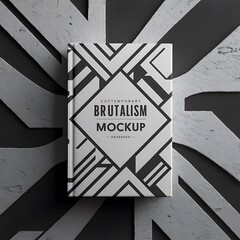 Contemporary graphic design of book vector cover mockup created in modernism and minimalistic brutalism style, useful for poster art, magazine front page, poster, web banner artwork.