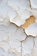 Obraz premium A wall with a lot of cracks and peeling paint. The wall appears to be old and worn down, with a lot of damage. The cracks and peeling paint give the wall a sense of decay and neglect