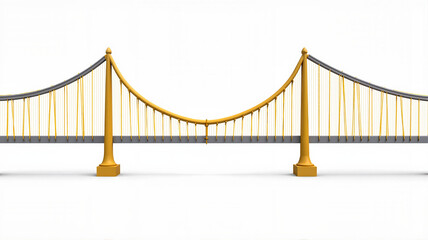 Fototapeta premium Golden bridge silhouette on white background