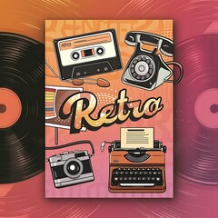 Retro bauhaus cover a4  template