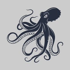 octopus silhouette vector art and illustration  © MD. MIZANUR
