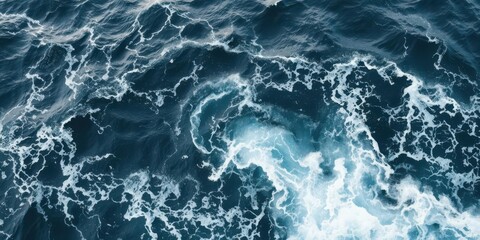 Naklejka premium A powerful swirl of dark, turbulent water in the Mediterranean Sea, force of nature, hazardous