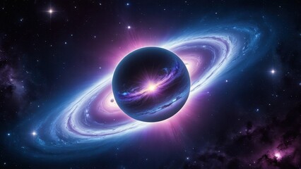 Obraz premium A breathtaking view of a vibrant galaxy, showcasing colorful clouds and celestial bodies. Perfect for science fiction and space-related projects