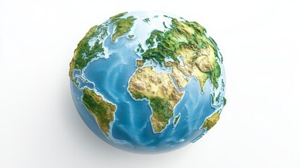 Fototapeta premium Detailed 3D globe illustrating Earth's geography.