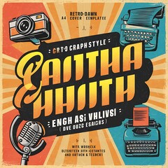 Retro bauhaus cover a4  template