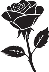 Rose silhouette vector EPS 