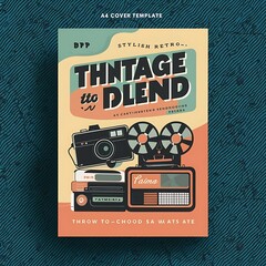 Retro bauhaus cover a4  template