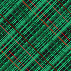 Abstract Geometric endless Pattern featuring modern digital matrix effect with Intersecting Green hues and Red Lines.