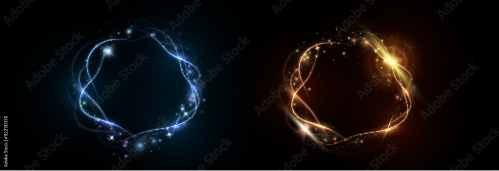 Poster the effect of flickering rotation of light. a bright vortex of light rays.