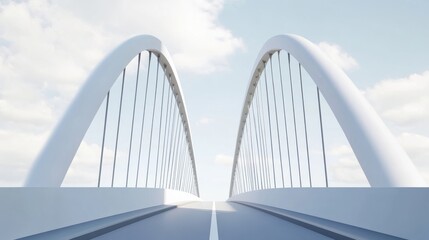 Obraz premium Modern bridge under clear blue sky.