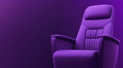 Obraz premium Purple armchair against a vibrant purple background.